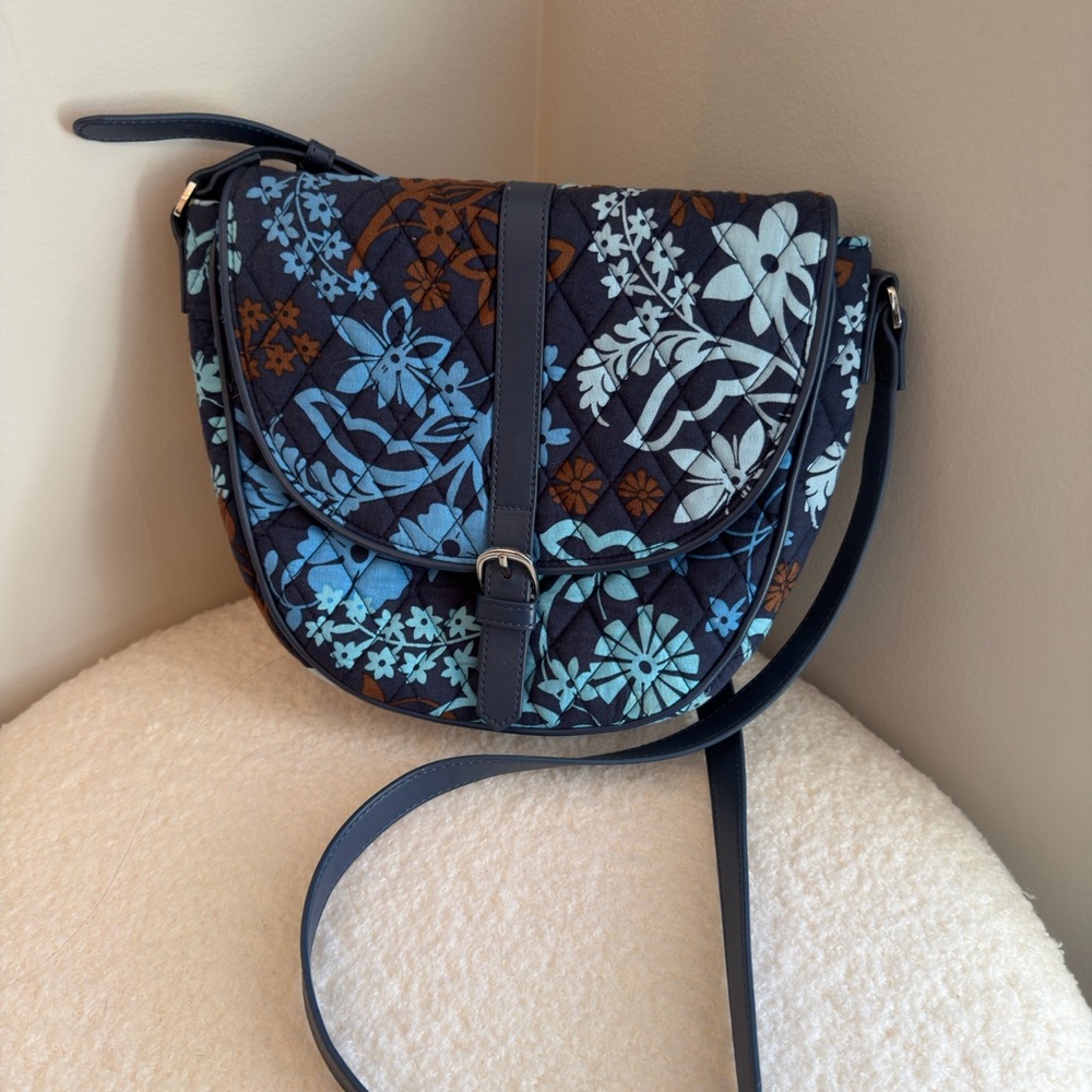Java Floral Vera Bradley Slim Saddle Bag
